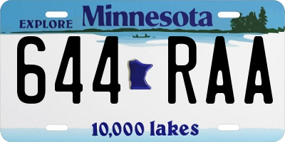 MN license plate 644RAA