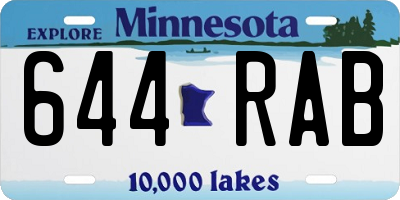 MN license plate 644RAB
