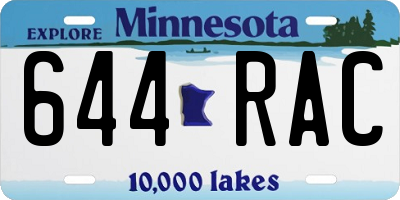 MN license plate 644RAC