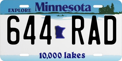 MN license plate 644RAD