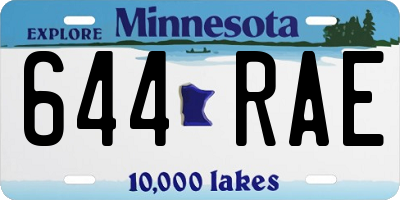 MN license plate 644RAE