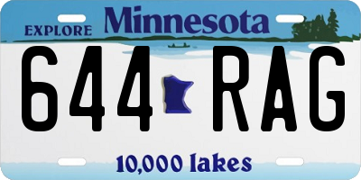 MN license plate 644RAG