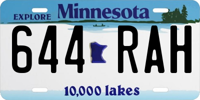 MN license plate 644RAH