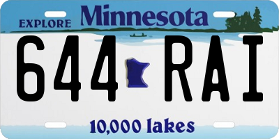 MN license plate 644RAI