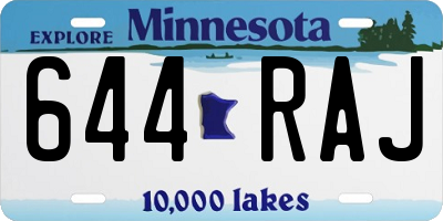 MN license plate 644RAJ