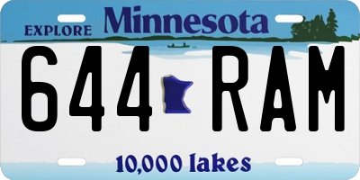 MN license plate 644RAM