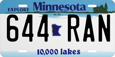 MN license plate 644RAN