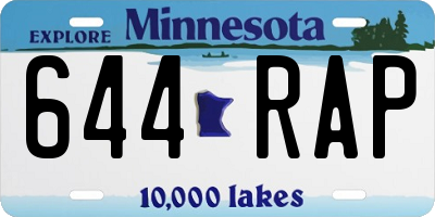 MN license plate 644RAP
