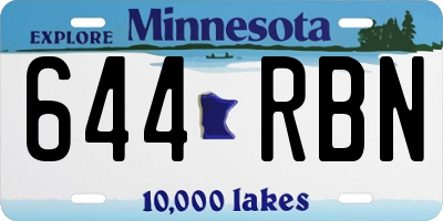 MN license plate 644RBN