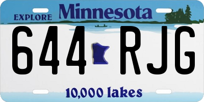 MN license plate 644RJG