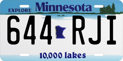 MN license plate 644RJI
