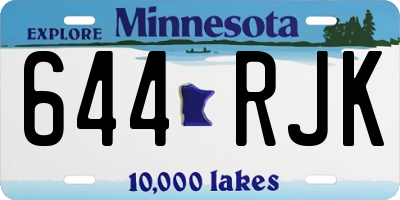 MN license plate 644RJK