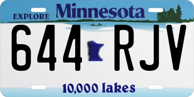MN license plate 644RJV