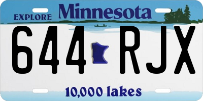MN license plate 644RJX