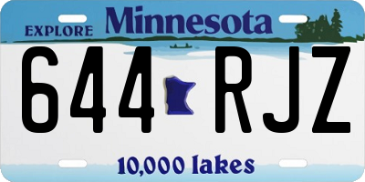 MN license plate 644RJZ