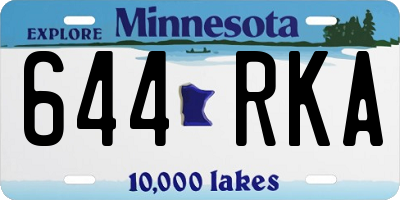 MN license plate 644RKA