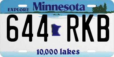 MN license plate 644RKB