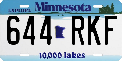 MN license plate 644RKF
