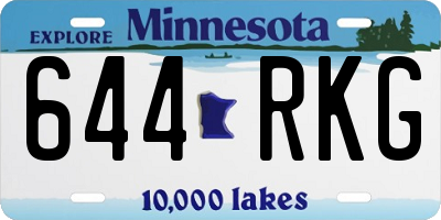 MN license plate 644RKG
