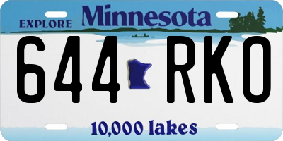 MN license plate 644RKO