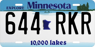 MN license plate 644RKR