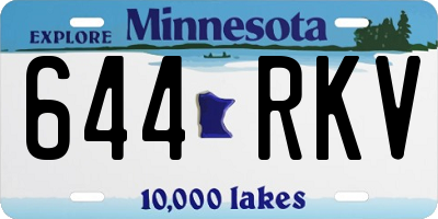 MN license plate 644RKV