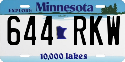 MN license plate 644RKW