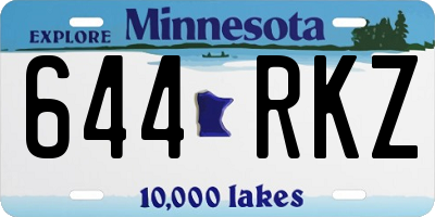 MN license plate 644RKZ