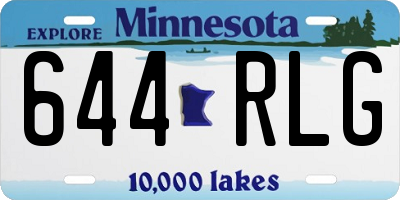 MN license plate 644RLG