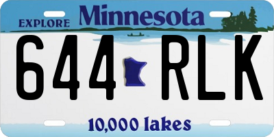 MN license plate 644RLK