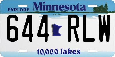 MN license plate 644RLW