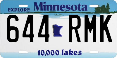 MN license plate 644RMK