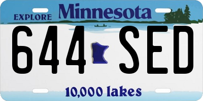 MN license plate 644SED
