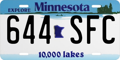 MN license plate 644SFC