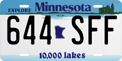 MN license plate 644SFF