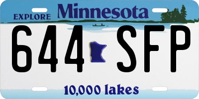 MN license plate 644SFP