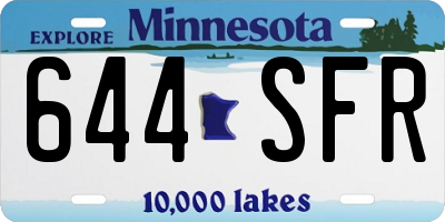 MN license plate 644SFR
