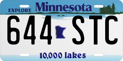 MN license plate 644STC