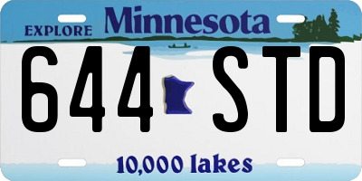 MN license plate 644STD