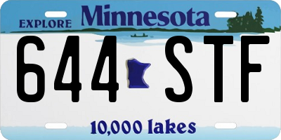 MN license plate 644STF