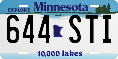 MN license plate 644STI