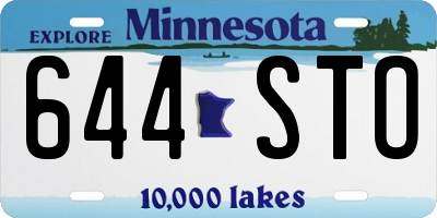 MN license plate 644STO