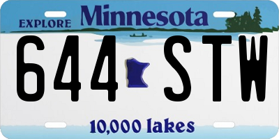MN license plate 644STW