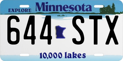 MN license plate 644STX