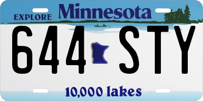 MN license plate 644STY