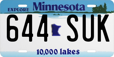 MN license plate 644SUK
