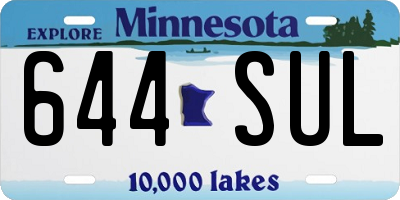 MN license plate 644SUL