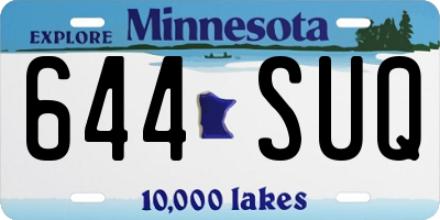 MN license plate 644SUQ