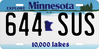 MN license plate 644SUS