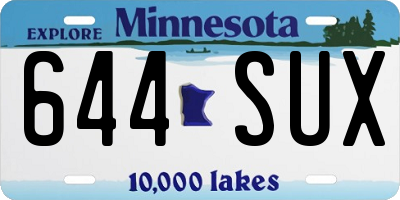 MN license plate 644SUX
